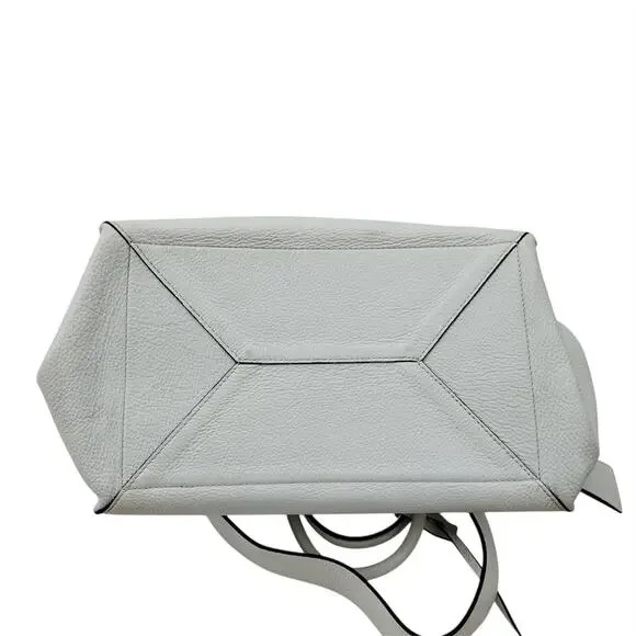 Coccinelle Clotilde Pebbled Leather Shoulder Crossbody Bag White Green Shoulder Bags